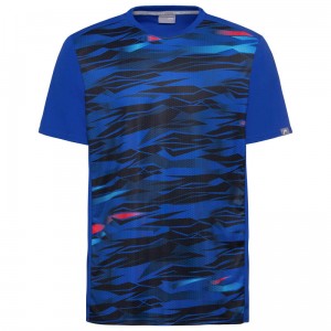 T-SHIRT HEAD GARCON SLIDER BLEU ROI