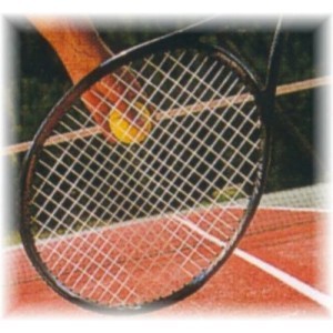 Racket Cordage. Détail De Raquette De Tennis Dans La Machine À